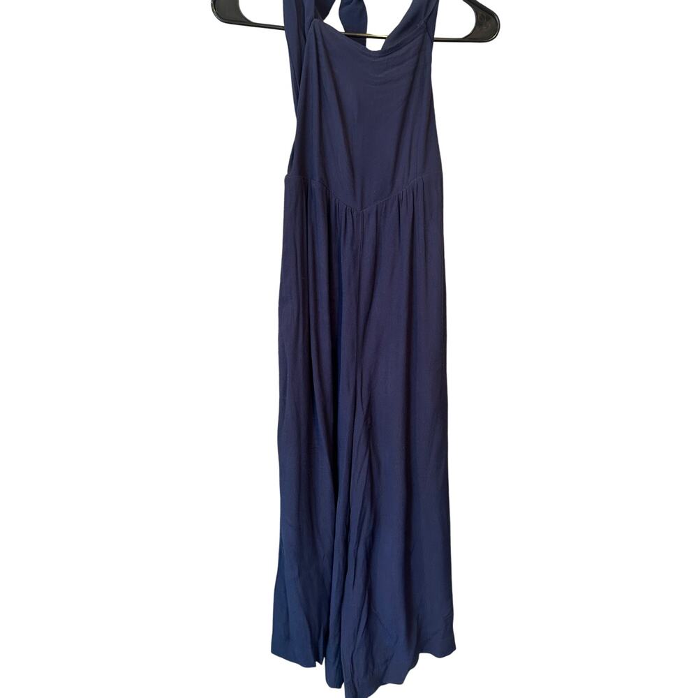Urban Outfitters blue halter romper jumpsuit wide leg women's size small